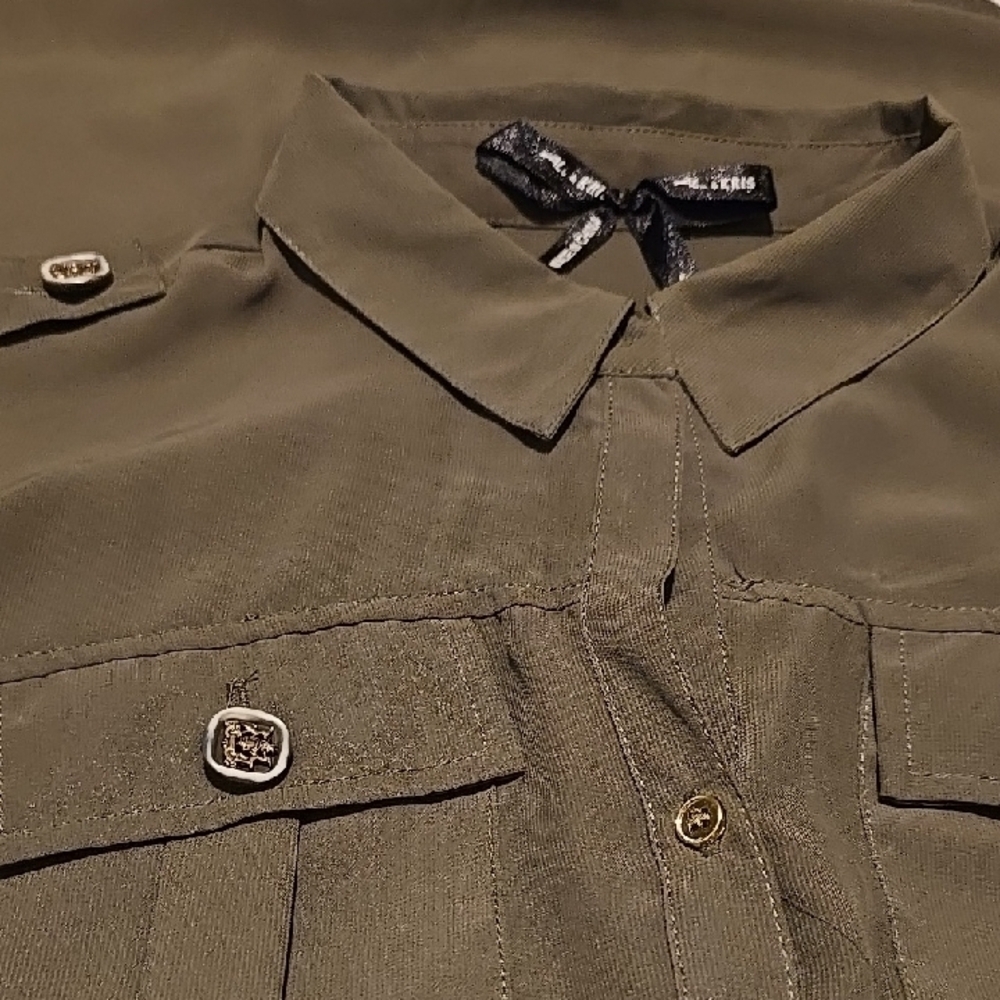Ali & Kris Green Long Sleeve Button Down Shirt L - Picture 5 of 5